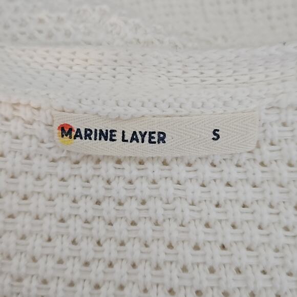 Marine Layer Catalina Knit Cardigan in Ivory Milk | Women's Small | MINOR FLAWS - Picture 10 of 16